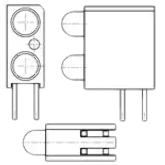 553-0731-812 LED CBI 3MM BI-LVL YLW,R/G DIFF