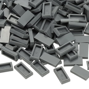 555 Pcs Flat Blocks Bulk, 1x2 Square Dark Gray Classic Tiles Smooth Surface Mini Building Blocks Accessories Compatible Bricks Kits for Building Floor Walls Mosaic Pixel Arts