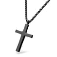 thumbnail image 1 of 555Jewelery Stainless Steel Metal Cross Unisex Adjustable Rolo Chain Religious Christian Pendant Necklace, Black 16 inch, 1 of 8