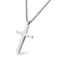 thumbnail image 1 of 555Jewelery Stainless Steel Metal Cross Unisex Adjustable Rolo Chain Religious Christian Pendant Necklace, Silver 18 inch, 1 of 9
