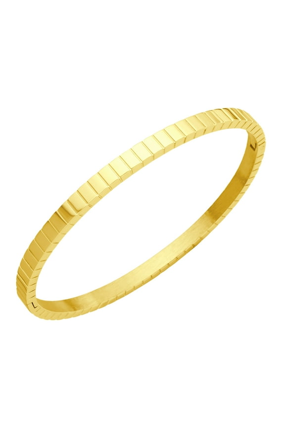 4mm Designer Inspired Wide Stainless Steel Hinged Cuff Bangle Bracelets for Women and Men, Gold