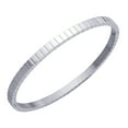 thumbnail image 1 of 555Jewelry 4mm Designer Inspired Wide Stainless Steel Hinged Cuff Bangle Bracelets for Women and Men, Silver, 1 of 7