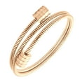 thumbnail image 1 of 555Jewelry Adjustable Stainless Steel Bracelet, Flexible Coil Wire Open Bangle Cuff with Luxury Majestic ‎Endings for Men & Women, Rose Gold, 1 of 7