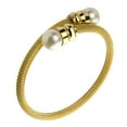 thumbnail image 1 of 555Jewelry Adjustable Twisted Cable Mesh Wire Pearl Cuff Bangle Bracelets for Women, Gold, 1 of 3