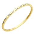 thumbnail image 1 of ‎555Jewelry Delicate Stainless Steel Cubic Zirconia Cuff Hinged Bangle Bracelets for Women, Gold, 1 of 7