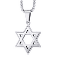 thumbnail image 1 of 555Jewelry Stainless Steel Box Chain Star of David Necklace for Men & Women, Mens Small Jewish Star Necklace, 18 Inch, Silver, 1 of 8