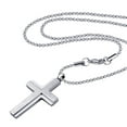 thumbnail image 1 of 555Jewelry Stainless Steel Cross Necklace for Men, Cross Necklace for Women, Box Link Chain, Cross Pendant for Men, Womens Cross Necklaces, Cross Necklaces for Men, 18 Inch, Silver, 1 of 8