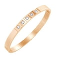 thumbnail image 1 of 555Jewelry Stainless Steel Cubic Zirconia Designer Inspired Cuff Hinged Bangle Bracelets for Women & Men, Rose Gold, 1 of 5