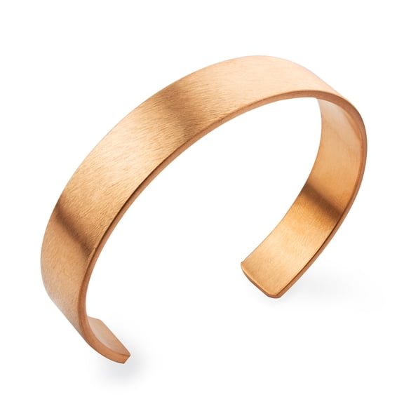555Jewelry Stainless Steel Womens Mens Matte Open End Wide Half Cuff Unisex Adjustable Expandable Bracelet Bangle, Pink Rose Gold 2 Inches