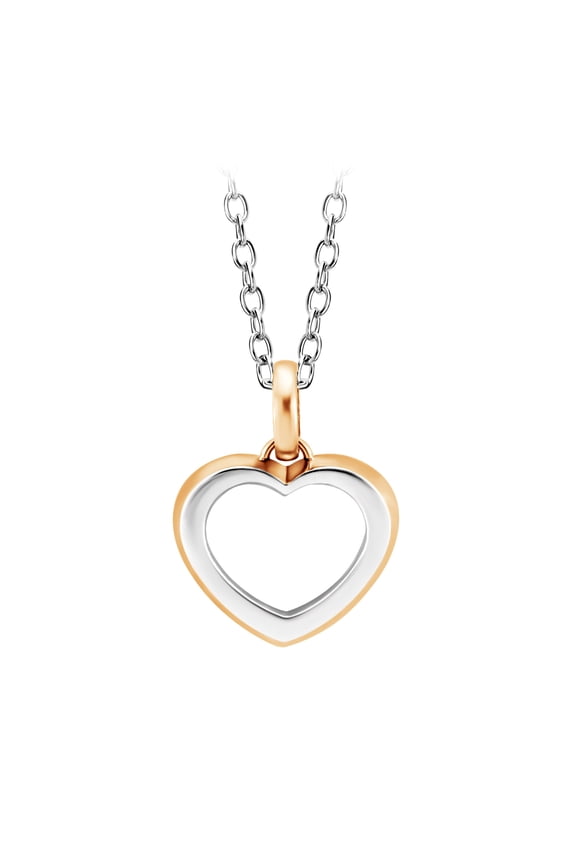 Womens Girls Stainless Steel Small Open Heart Love Cute Romantic Delicate Fashion Fine Jewelry Accessory Hanging Pendant Chain Necklace, Pink Rose Gold