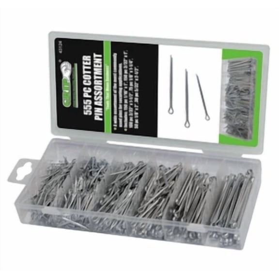 555Pc Cotter Pin Assortment Set Clip Key Fitting Tool Kit W/ Storage Box