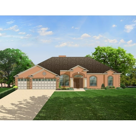 556-2405: Spanish Traditional 4 Bed, 3 Bath Luxury Home Plan, 2405 Sq Ft: Full Blueprints with License to Build by Home Plan Marketplace - Lesuto