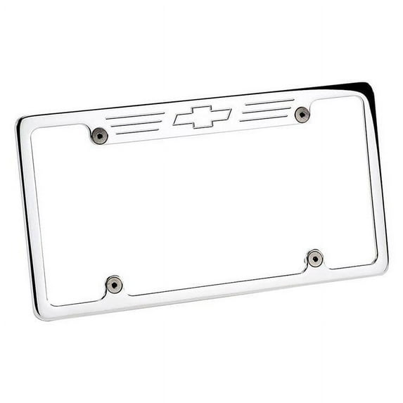 55623 Polished License Plate Frame with Chevrolet Emblem