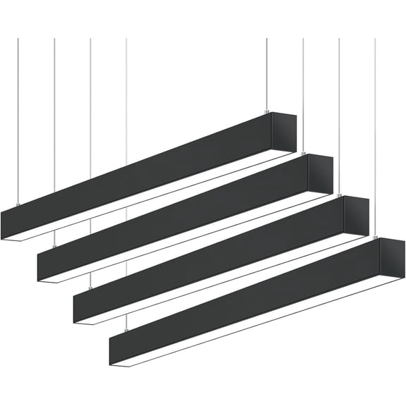 5568 DIP Series 2nd-Generation 4FT Linear Light, Seamless Connection, 30/36/45W, Color Changeable 2700K/4000K/5000K, Linkable Light Fixture, for Office and Shop, Black, 4 Packs