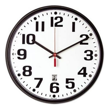 5573148 6645015573148 12.75 in. Self-Set Wall Clock - White Face & Black