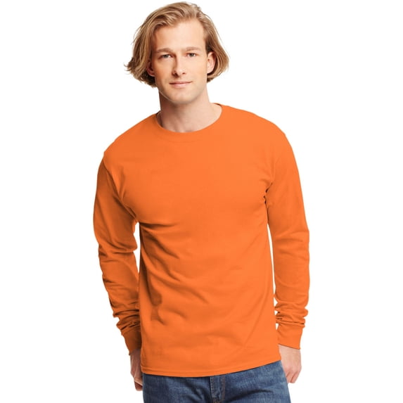 5586 Hanes Men's ComfortSoft Long-Sleeve T-Shirt Safety Orange M
