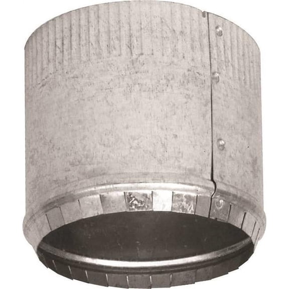 558999 Imperial Round Start Small End Stove Pipe Collar with Crimped - Galvanized - 6 in.