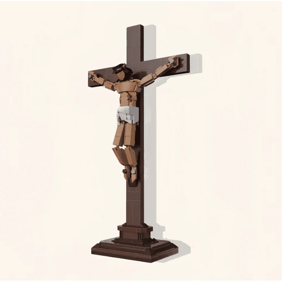 558PCS Jesus Cross Building Blocks Set - 16.7" Faith-Based Display Toy Model, Ideal for Religious Spiritual Decor & Faith-Centered Gifting