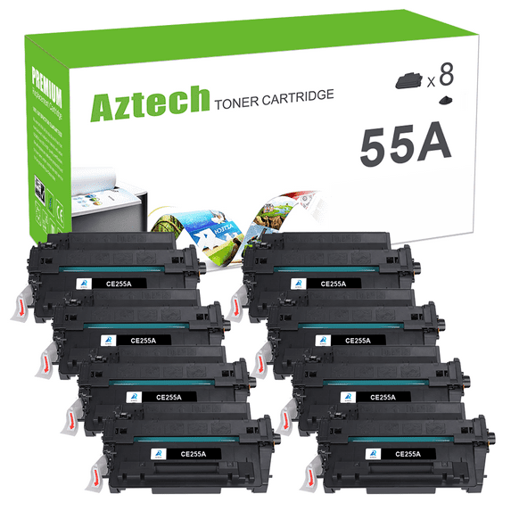 55A 8-Pack Compatible Toner Cartridge for HP CE255A 55A for HP LaserJet P3011 P3015D P3015DN P3015X HP 500 MFP M521DN 521DW M525DN Printer Ink (Black)