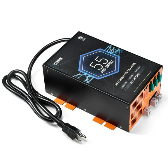 55A RV Power Converter 110V AC to 12V DC + Battery Charger for Camper Trailer | Efficient 12 Volt Power Supply
