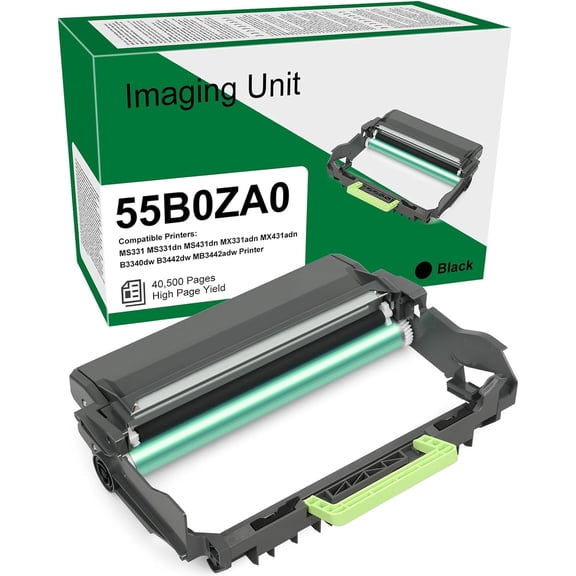 55B0ZA0 Black Imaging Unit MS331 Imaging Unit Compatible Lexmark MS331 MS331dn MS431dn MX331adn MB3442adw XM1342 M1342 MB3442i MX431adn B3340dw B3442dw Printer Drum Unit