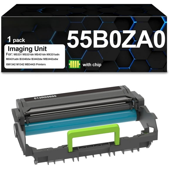 55B0ZA0 Black Imaging Unit Replacement for Lexmark 55B0ZA0 MS331 MS331dn MS431dn MX331adn MX431adn B3340dw B3442dw MB3442adw XM1342 M1342 MB3442i Printers (1 Pack)
