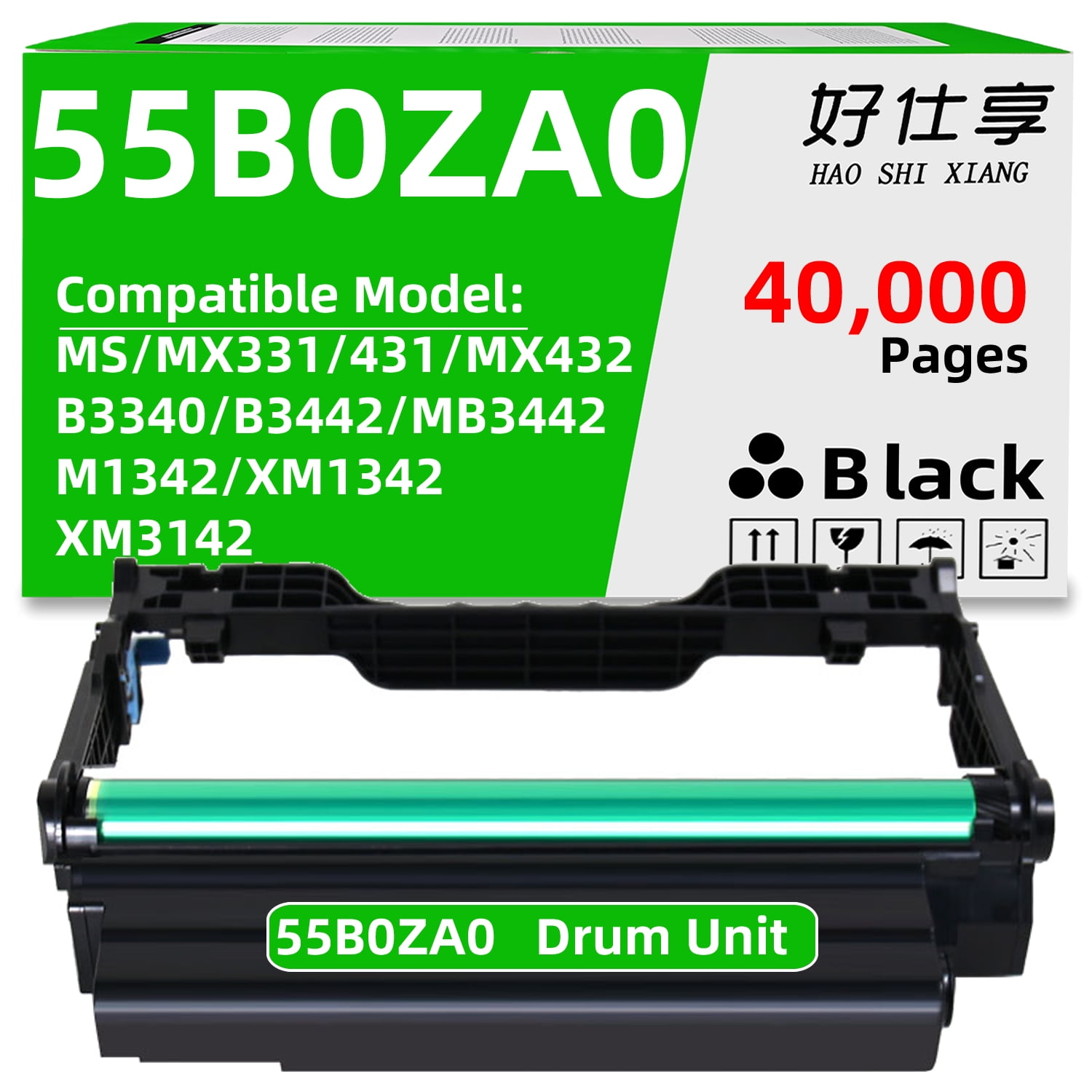 55B0ZA0 Imaging Unit Drum Unit Replacement for Lexmark MS331 MS431