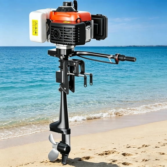55CC 4HP 4 Stroke Outboard Motor Boat Engine, Heavy Duty Boat Motor with Air Cooling CDI System,easy to install and start.