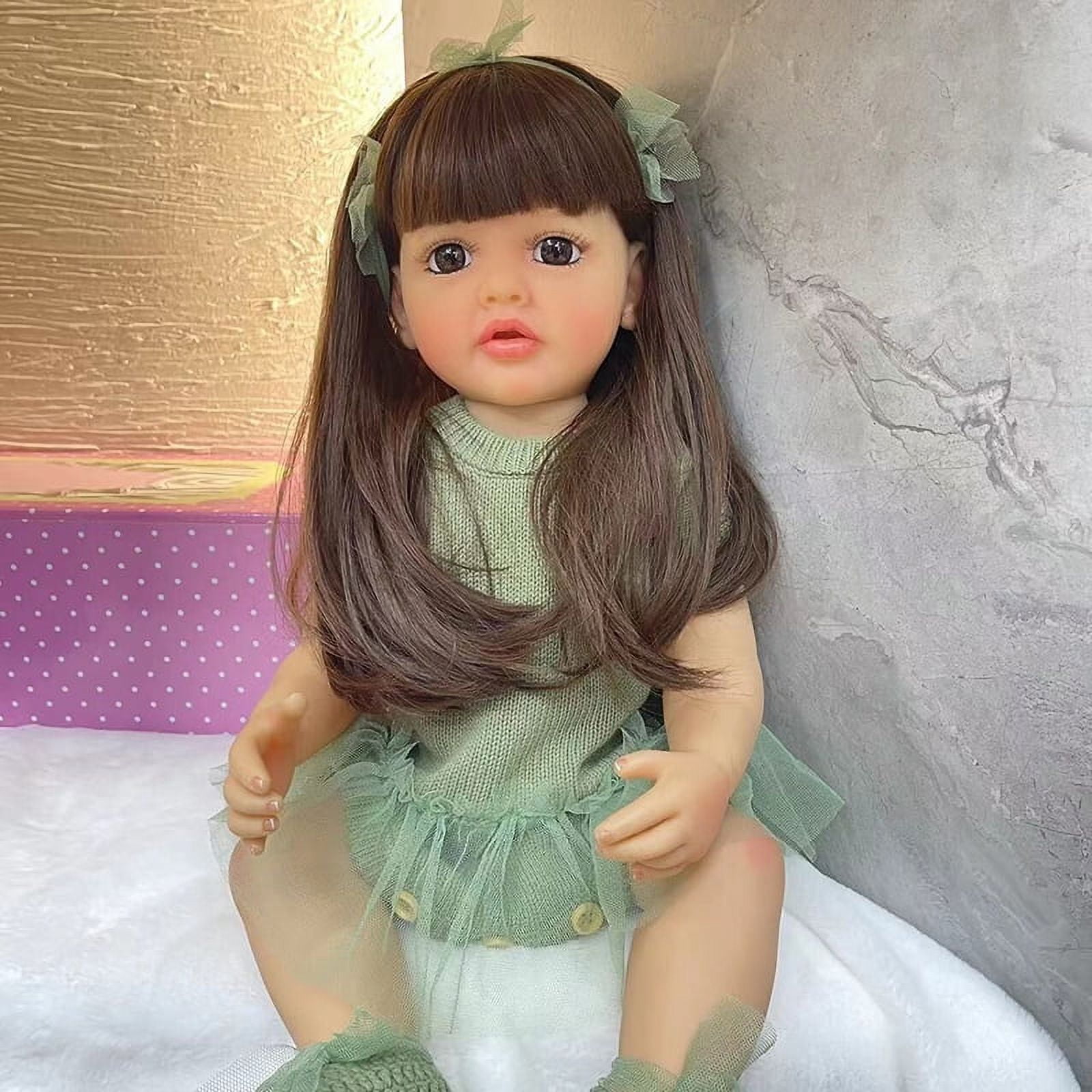 55CM Reborn Toddler Girl Dolls Full Body Vinyl Doll Hand Details