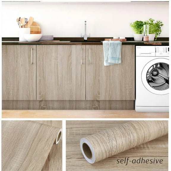 55CM Wide Wood Decor Paper for Furniture Waterproof Vinyl Wall Sticker Self Adhesive PVC Wallpaper Kitchen Cabinet Door Sticker