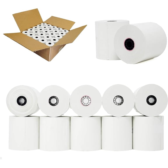 (55GSM) 3 1/8 x 273 Thermal Paper Roll [50 Rolls] Bpa Free Paper for TM-T88III, TM-T88IV, TM-T88V, TSP100, CT-S300, CT-S2000, M129B, M129C.