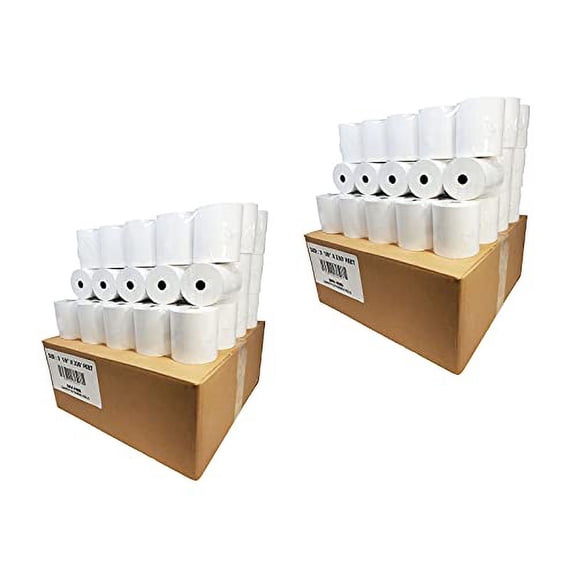 55GSM - Shrink Wrap 3 1/8 x230 Feet Clover Station Thermal Paper Rolls (2 CASES - 100 ROLLS) BPA Free M129C, M244a, M129 Star tsp100 Receipt Printer Paper from Nayelish