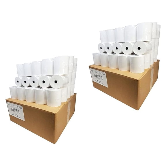 55GSM - Shrink Wrap 3 1/8 x230 Feet Clover Station Thermal Paper Rolls (2 CASES - 100 ROLLS) BPA Free M129C, M244a, M129 Star tsp100 Receipt Printer Paper from