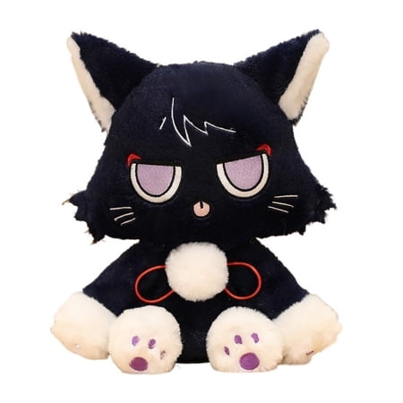 55HJIND Genshin Cat Plush, Scaramouche Cat Impact Plushie Toy Soft Stuffed Anime Doll Kawaii Plush for Kids Adult Fans Christmas
