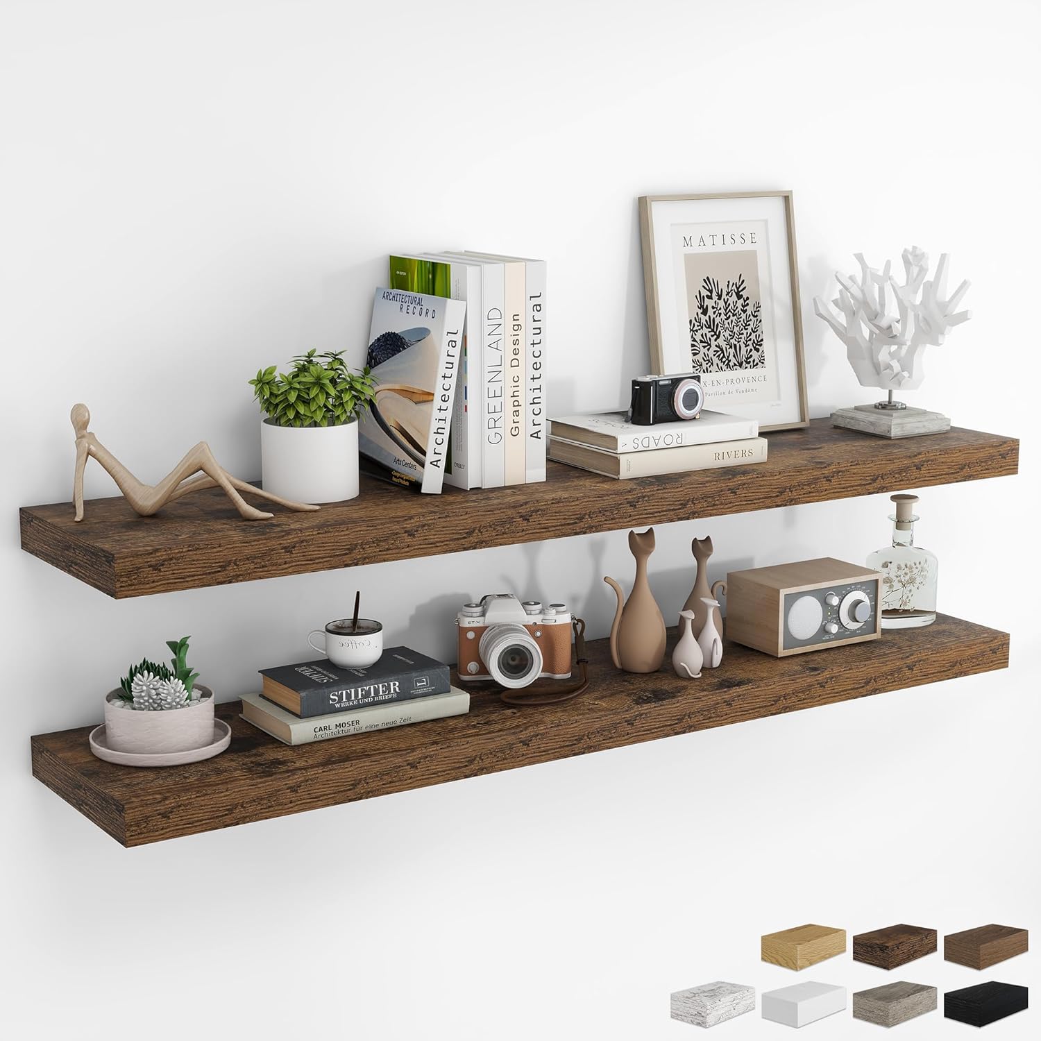 55Inch Floating Shelves For Wall 2 Pack Shelves For Bedroom Kitchen 