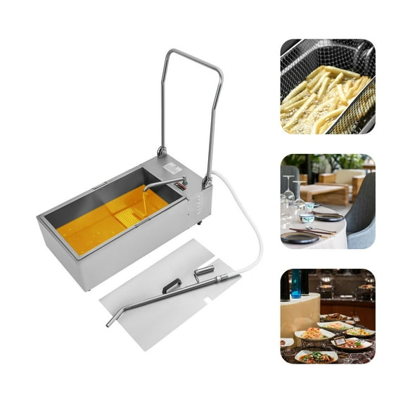 55L 370W Fryer Oil Filter Cart Machine Commercial Cooking Oil Filtration System