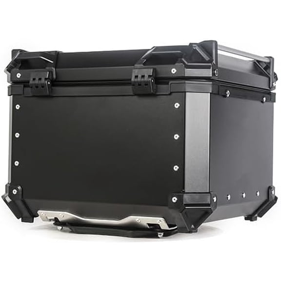 55L Aluminum Motorcycle Top Case Waterproof Motorcycle Tail Box with Security Lock for Helmet and Luggage Storage