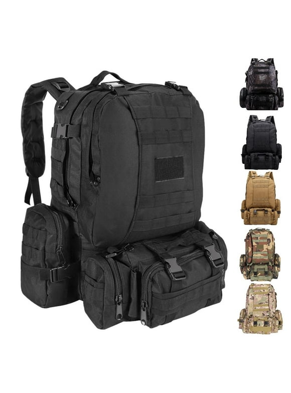 55L Camping Waterproof Backpack Detachable Bag Large Capacity Rucksack Outdoor Camping Hiking Backpack