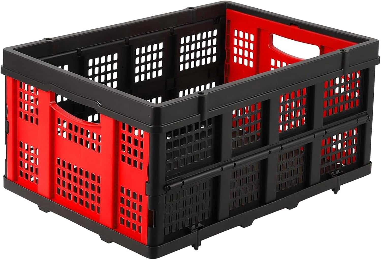 55L Collapsible Milk Crate, 14.5 Gallon Stackable Plastic Storage Crate ...