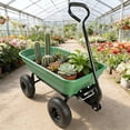 thumbnail image 1 of 55L Folding Poly Garden Dump Carts And Wagons with Wheels,10 inches Tire Dump Truck,300 lbs Capacity Green, 1 of 11