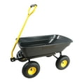 thumbnail image 1 of 55L Poly Garden Dump Cart, 300LB Capacity Folding Wagon with Steel Frame, 10" Pneumatic Tires Heavy Duty Utility Cart for Yard, Black, 1 of 17
