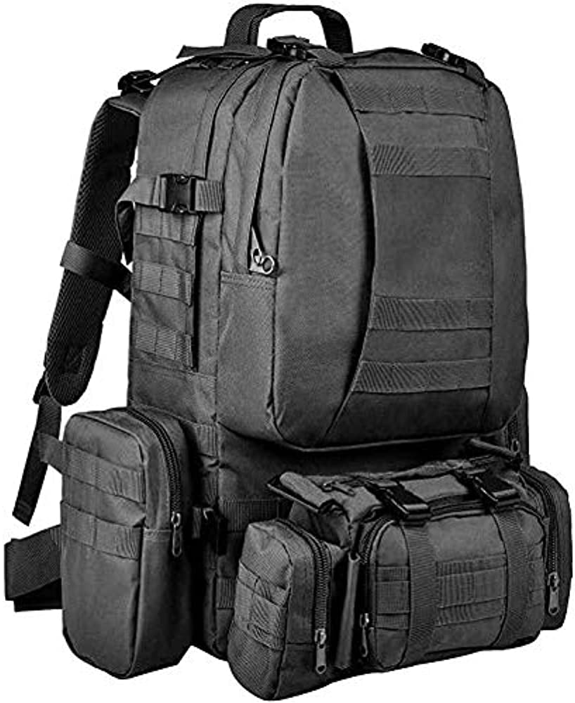 55L Tactical 4 in 1 Backpack for Camping Hiking Trekking Hunting Bug Out Bag Outdoor Backpack