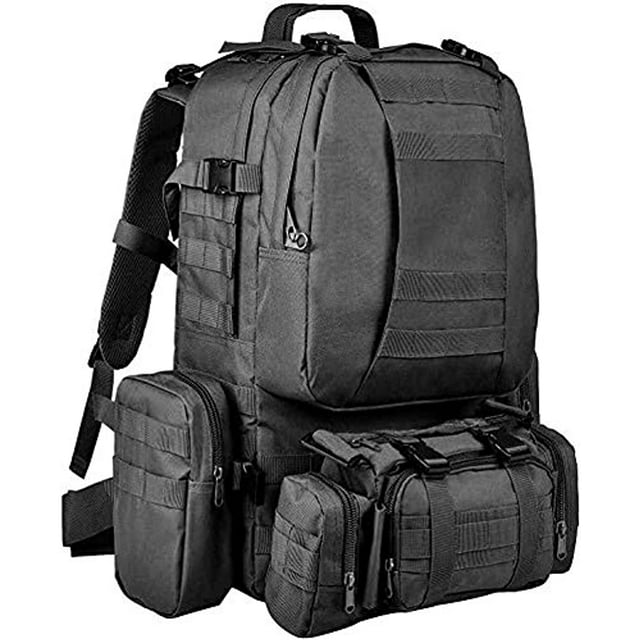 55L Tactical 4 in 1 Backpack for Camping Hiking Trekking Hunting Bug ...