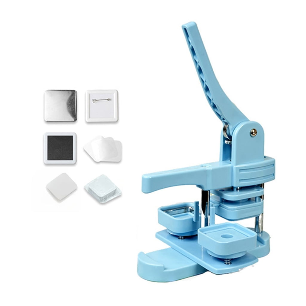 55MM Square Badge Maker Machine Interchangeable Pin Button Maker Button ...
