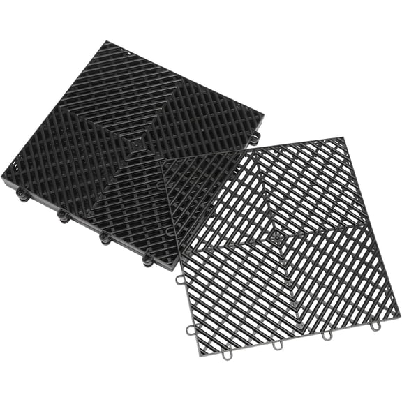 55PCS Modular Pool Floor Mat Outdoor Drainage Interlocking Tiles Pp Material 12 * 12 * 0.5in Non-Slip Splicing Drainage Cushion for Restroom, Bathroom, Kitchen, Pool, Wet Area Black