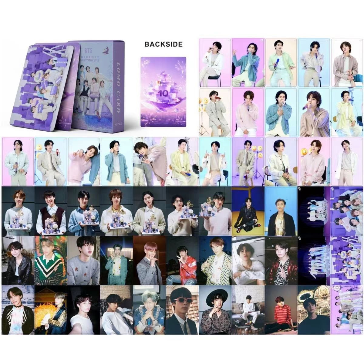 55Pcs Bangtan Boys Lomo Cards BTS Photocards Bangtan Boys 2023 FESTA New Album Bangtan Boys Postcards Gift for Army Fans (10TH ANNIVERSARY)