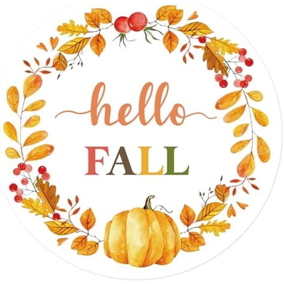 55Pcs Fall Stickers,2 Inch Hello Fall Thanksgiving Stickers for Gift Wrapping, Envelopes, Cards, DIY Crafts (Pumpkin)$$Office