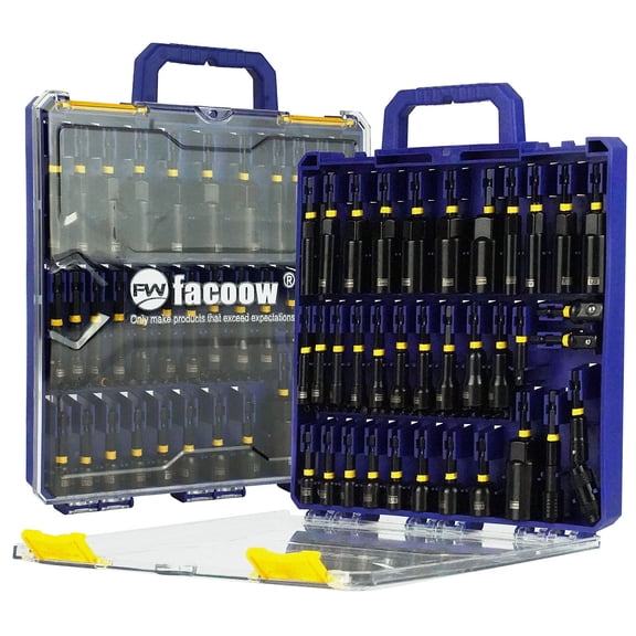 55Pcs Impact Nut Driver Set Magnetic with SAE&Metric, Deep Impact Nut Drivers, Impact Socket Adapters, Power Bit, Quick Release Extension