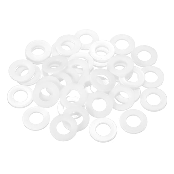 55Pcs M12 Nylon Flat Washers Plastic Washer 12mm ID 24mm OD 2mm Thick, White