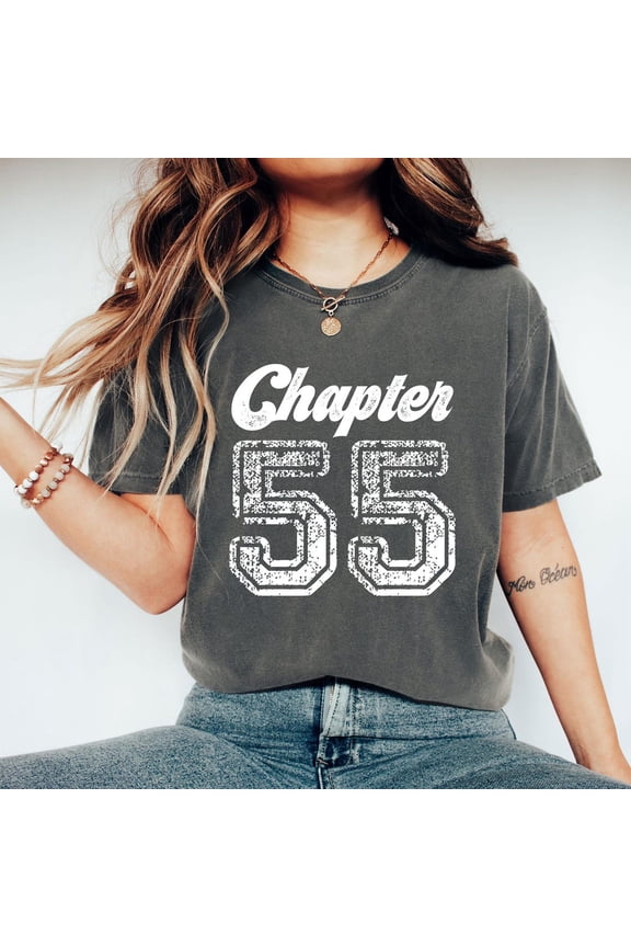 55Th Birthday T-Shirt: Vintage Distressed Chapter Fifty-Five Tee